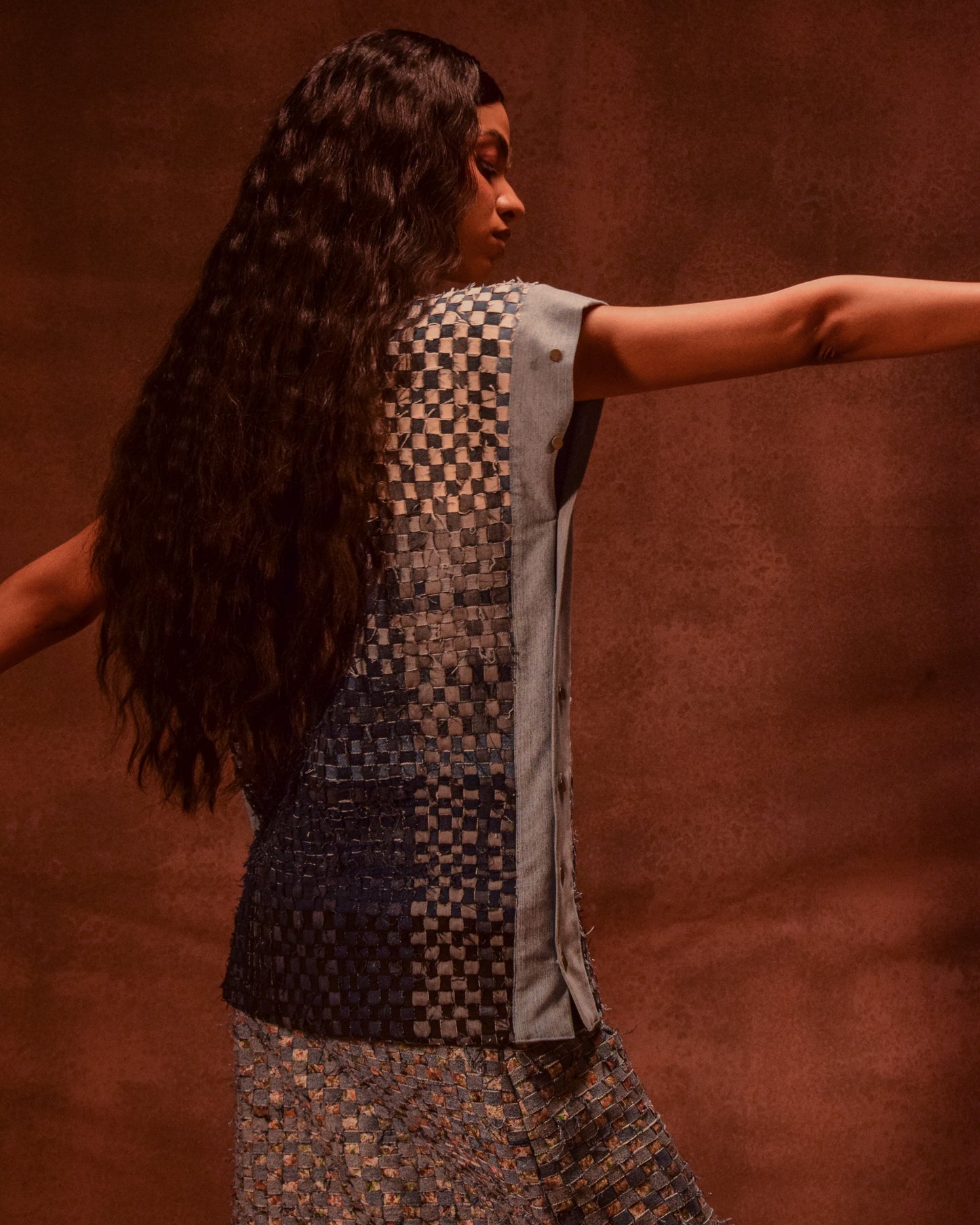 Denim weave Square Top