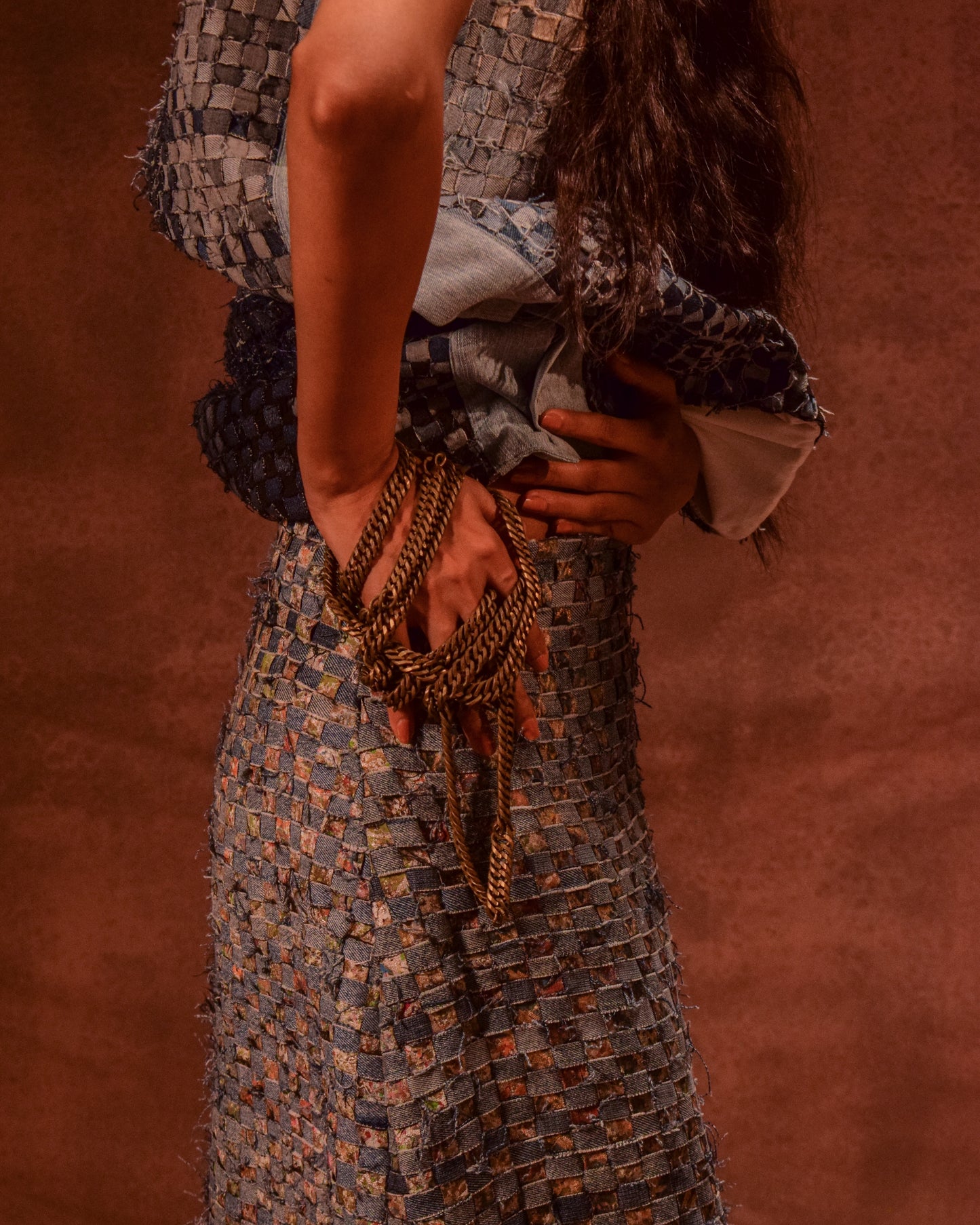 Denim Weave Square Skirt