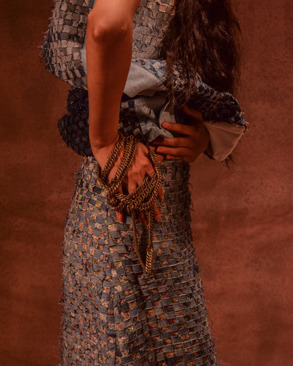 Denim Weave Square Skirt