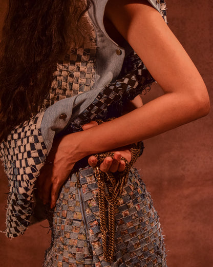 Denim Weave Square Skirt