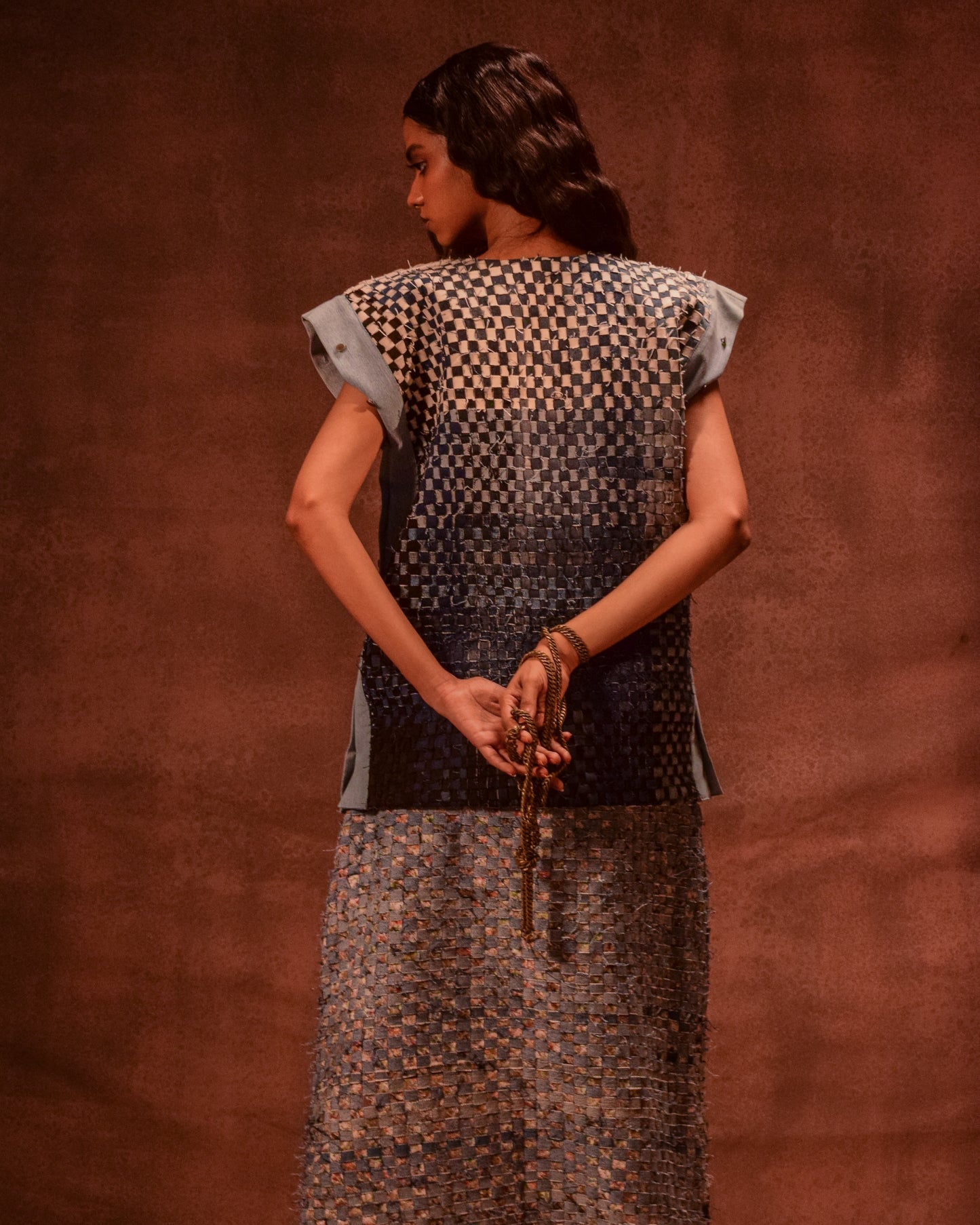 Denim Weave Square Skirt