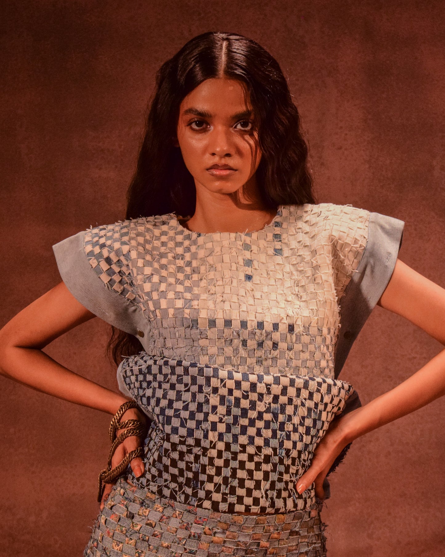 Denim weave Square Top