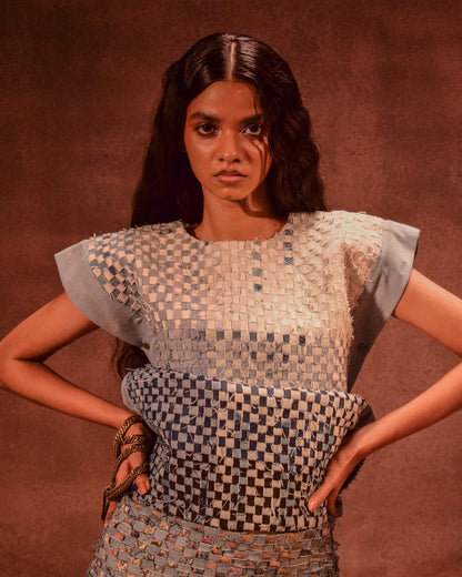 Denim weave Square Top