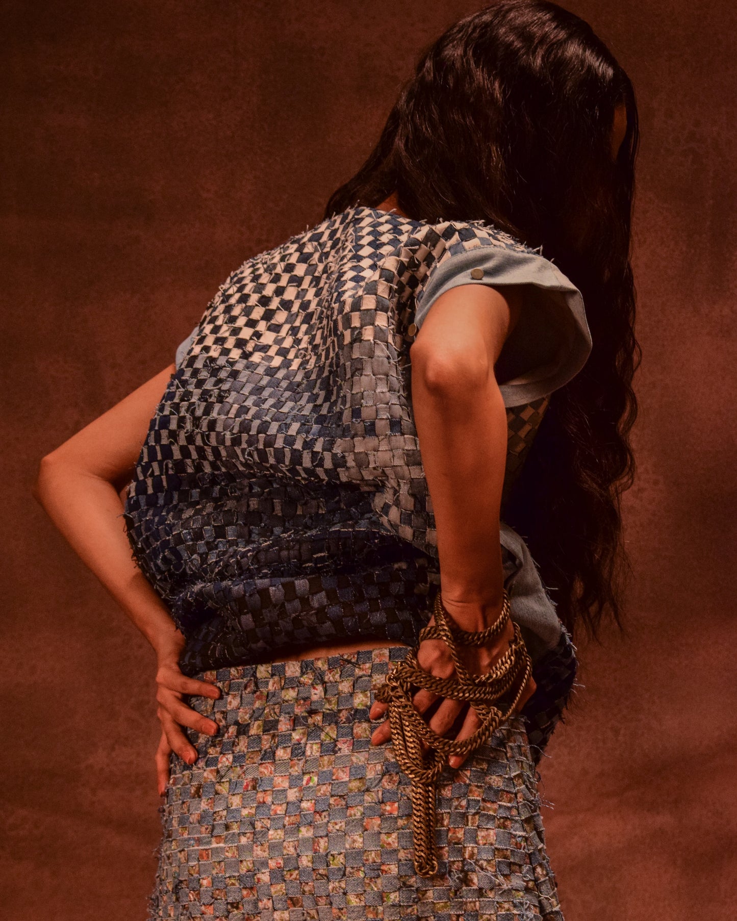 Denim Weave Square Skirt