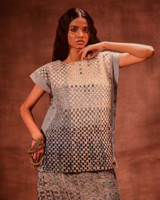 Denim weave Square Top