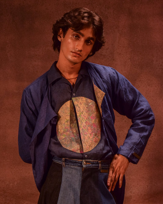 Patina Linen shirt in Denim Blue